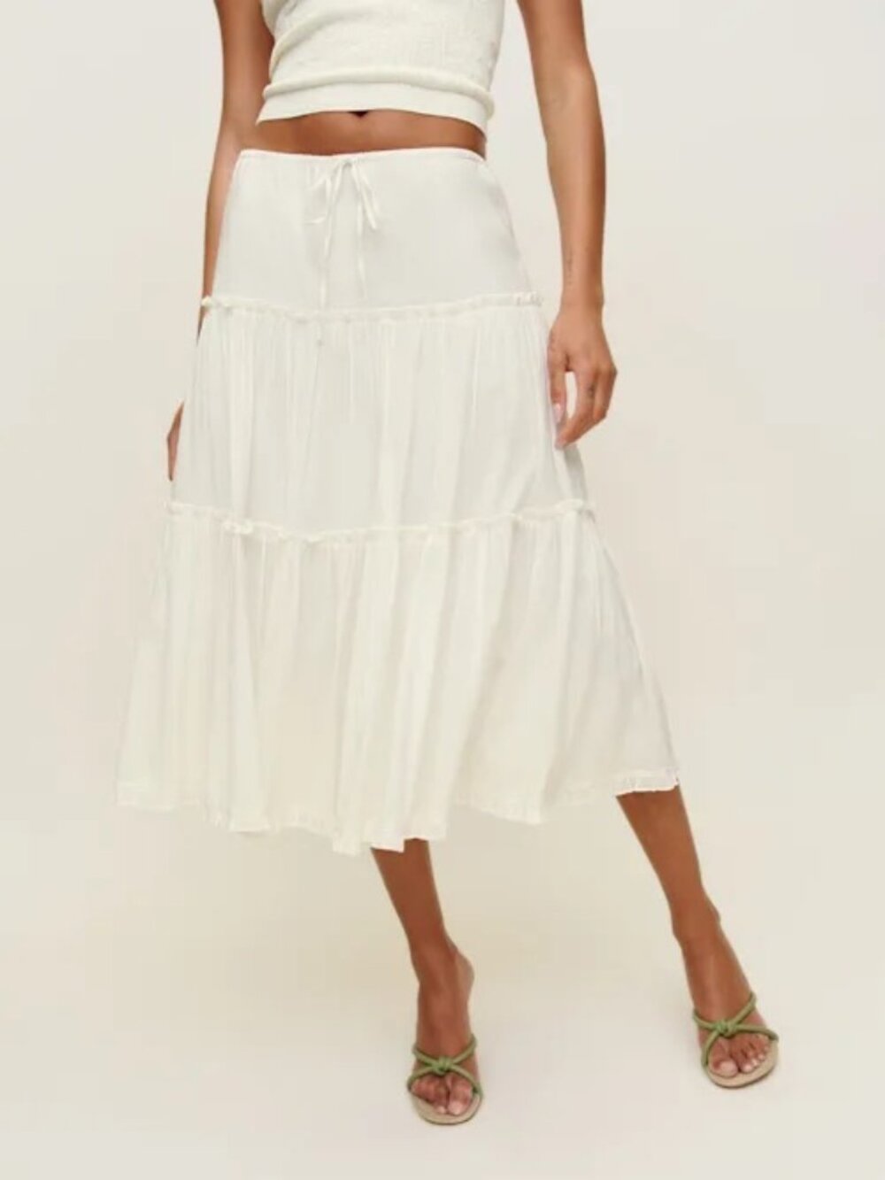 Reformation Laney Skirt Ivory - Size L